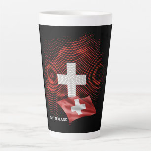 Taza De Café Latte bandera de Suiza