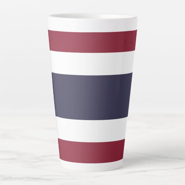 Taza De Café Latte Bandera de Tailandia (Anverso)