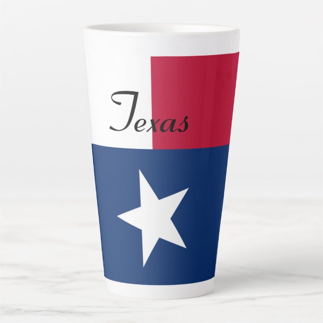 Taza De Café Latte Bandera de Texas Latte Mug (Anverso)
