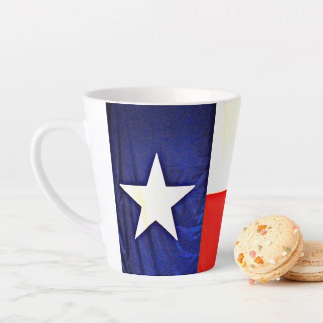 Taza De Café Latte Bandera de Texas Latte Mug (In situ)