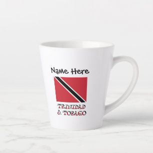 Taza De Café Latte Bandera de Trinidad y Tobago Personalizada