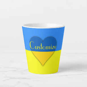 Taza De Café Latte Bandera de Ucrania azul Thunder_Cove 
