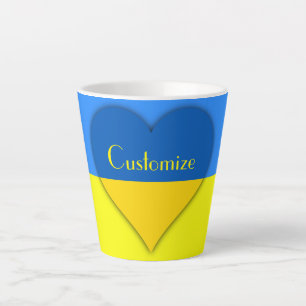 Taza De Café Latte Bandera de Ucrania azul Thunder_Cove 