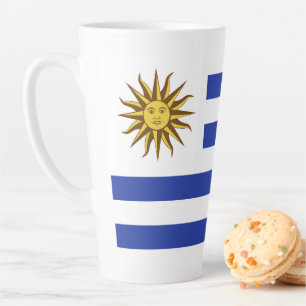 Taza De Café Latte Bandera de Uruguay