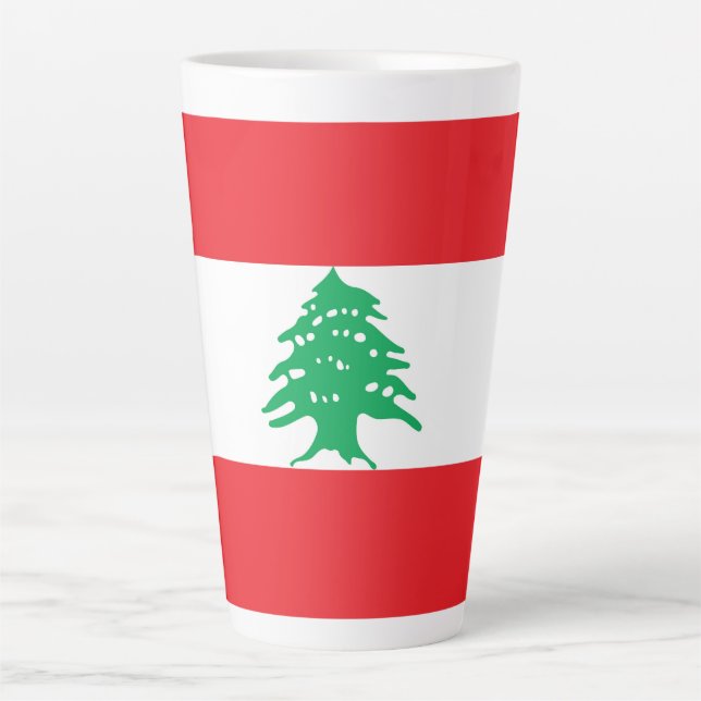 Taza De Café Latte Bandera del Líbano (Anverso)