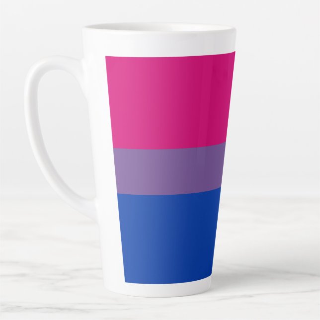 Taza De Café Latte Bandera del Orgullo Bisexual (Izquierda)