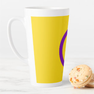 Taza De Café Latte Bandera del orgullo intersexual de SlipperyJoe fon
