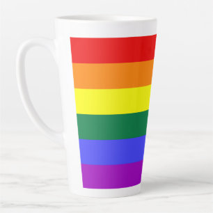 Taza De Café Latte Bandera del Orgullo Iris