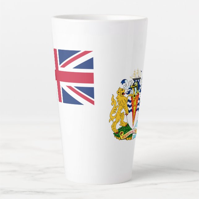 Taza De Café Latte Bandera del Territorio Antártico Británico (Anverso)