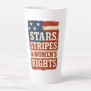 Taza De Café Latte Bandera desgastada Estrellas, Franjas y Derechos d