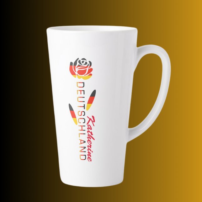 Taza De Café Latte Bandera Deutschland Rosa personalizado grande (Subido por el creador)