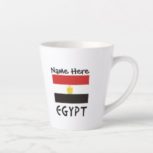 Taza De Café Latte Bandera Egipcia Egipcia Nombre Personalizado