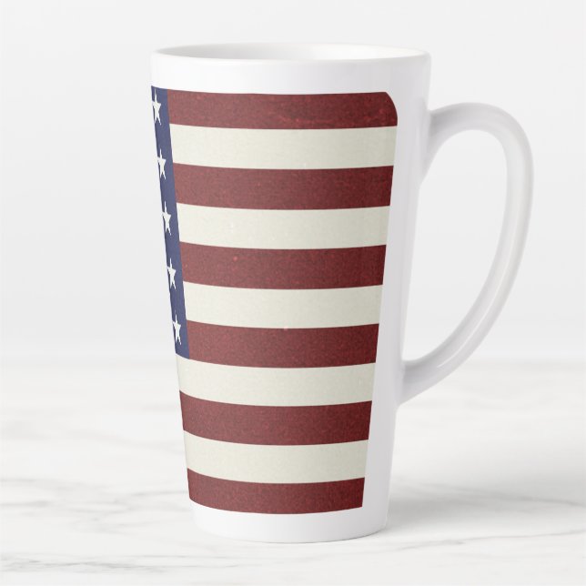 Taza De Café Latte Bandera estadounidense (Derecha)