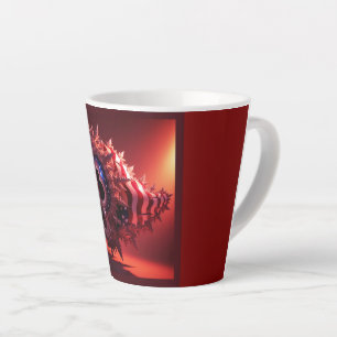 Taza De Café Latte Bandera estadounidense en el metro de Mandelbrot