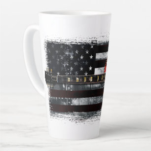 Taza De Café Latte Bandera estadounidense RETRO ROCK Vintage