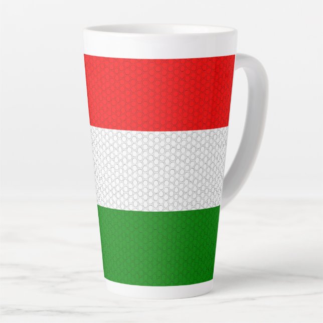 Taza De Café Latte Bandera estilizada de Hungría (Ángulo derecho)