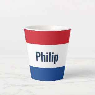 Taza De Café Latte Bandera holandesa personalizada