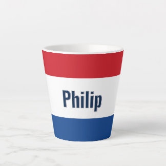 Taza De Café Latte Bandera holandesa personalizada