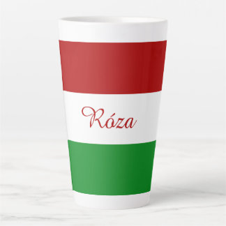 Taza De Café Latte Bandera húngara personalizada