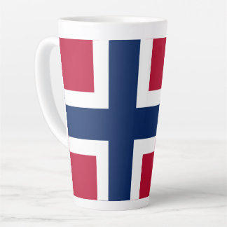 TAZA DE CAFÉ LATTE BANDERA NACIONAL DE NORUEGA LATTE MUG