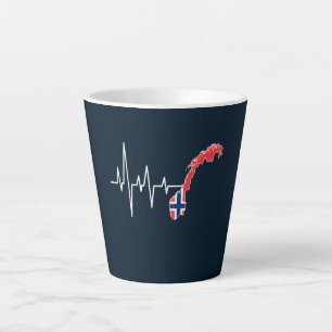 Taza De Café Latte Bandera noruega Noruega Flag Norge Latido 
