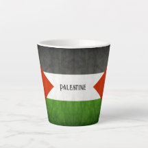 Bandera Palestina ondulada destruida Latte Mug