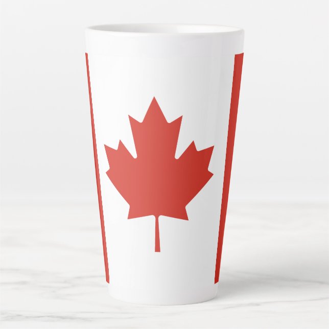 Taza De Café Latte Bandera Patriótica Canadiense (Anverso)