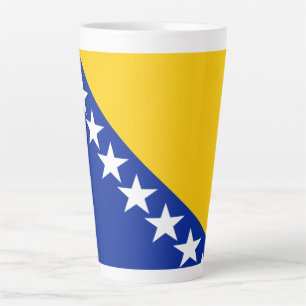 Taza De Café Latte Bandera patriótica de Bosnia Herzegovina