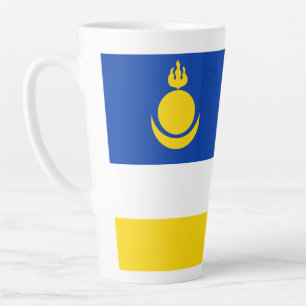 Taza De Café Latte Bandera patriótica de Buriatia