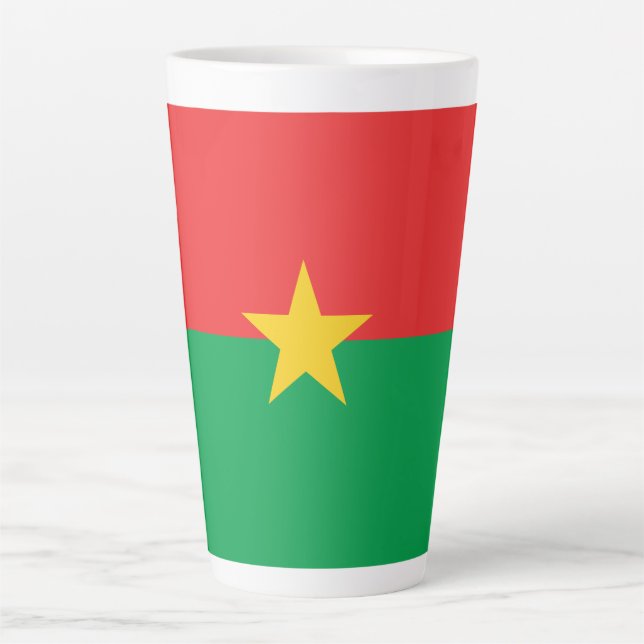 Taza De Café Latte Bandera patriótica de Burkina Faso (Anverso)