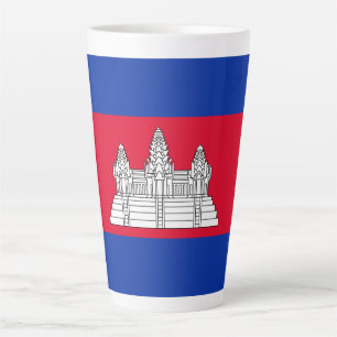 Taza De Café Latte Bandera Patriótica De Camboya