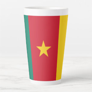 Taza De Café Latte Bandera patriótica de Camerún