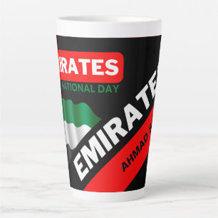 Taza De Café Latte Bandera Patriótica de los Emiratos Árabes Unidos p