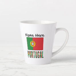 Taza De Café Latte Bandera portuguesa personalizada