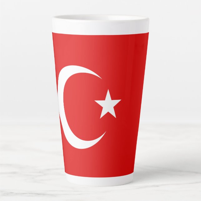 Taza De Café Latte Bandera turca (Anverso)