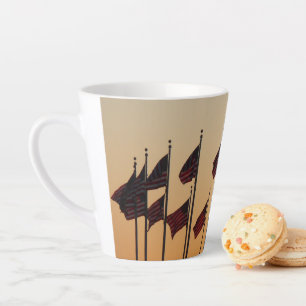 Taza De Café Latte Banderas del Sunset American Patriotic USA