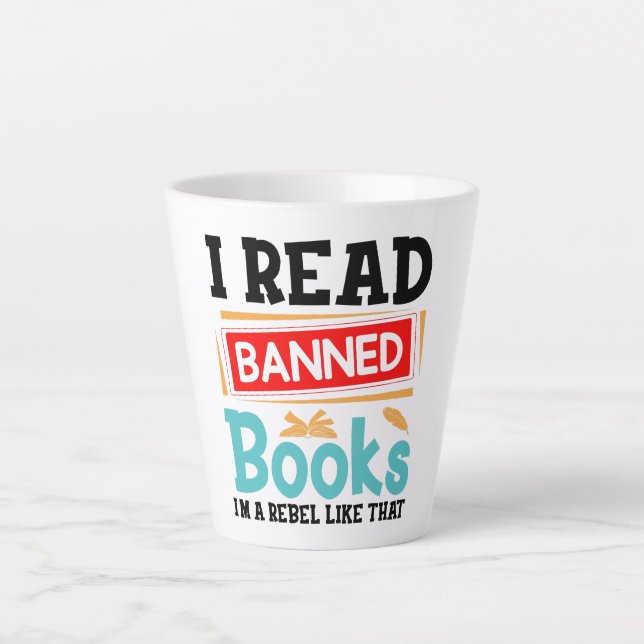 Taza De Café Latte Banned Books Awareness Literacy Rebel (Anverso)
