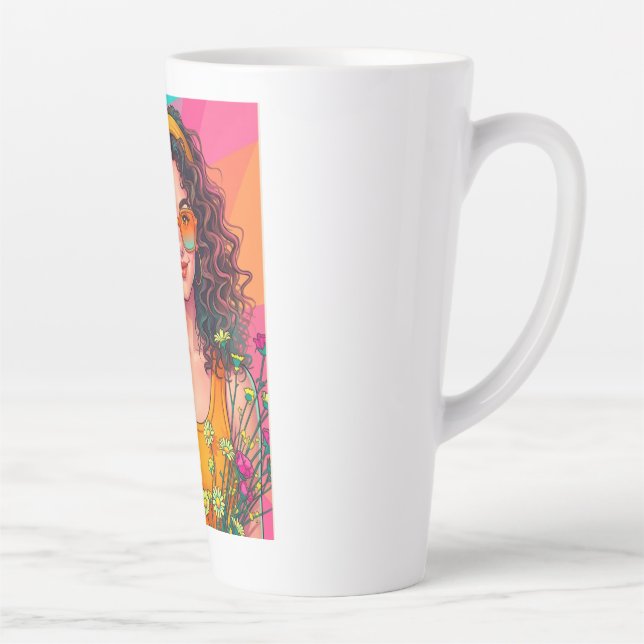 Taza De Café Latte Banquete retro (Derecha)
