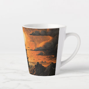 Taza De Café Latte Barco navegando por la noche