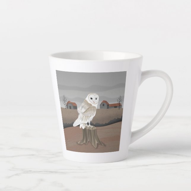 Taza De Café Latte Barn Owl (Derecha)