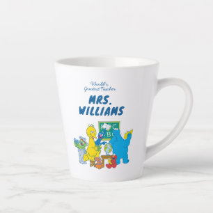 Taza De Café Latte Barrio Sésamo   El mejor profesor del mundo