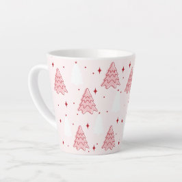 Taza De Café Latte Barro dulce rosa de árbol de Navidad latte mug