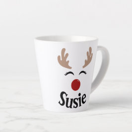 TAZA DE CAFÉ LATTE BARRO PERSONALIZADO REINDEER