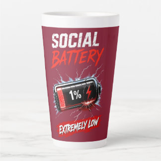 Taza De Café Latte Batería Social Extremadamente Baja – Introvertido 