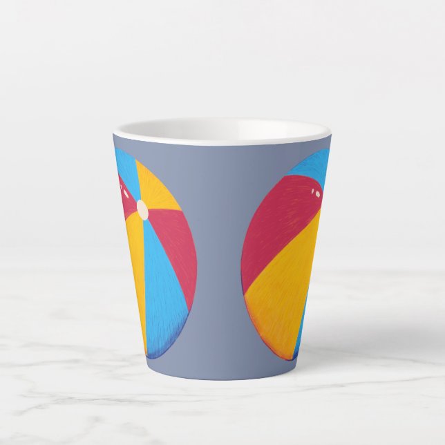 Taza De Café Latte Beach Ball Latte Mug (Anverso)