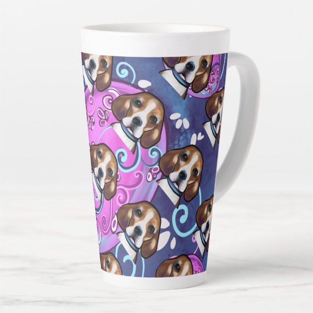 Taza De Café Latte Beagle (Ángulo derecho)