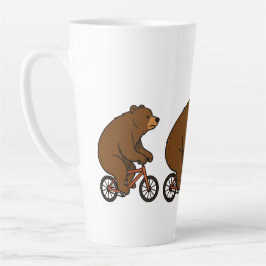 Taza De Café Latte Bear on a Bike – Wild Ride Vibes