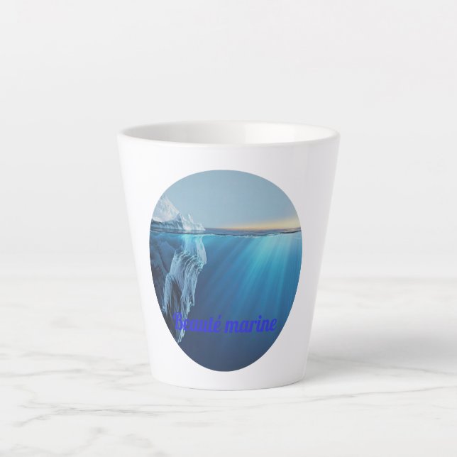 Taza De Café Latte Beauté marine glacier- (Anverso)