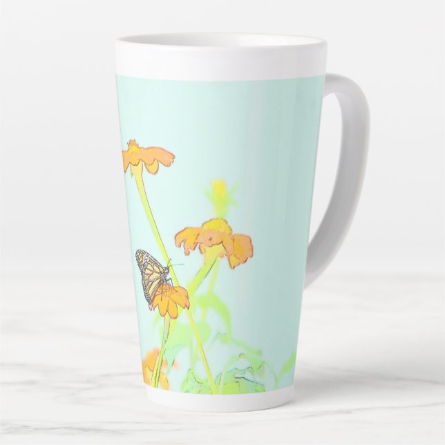 Taza De Café Latte Beautiful Butterfly Latte Mug (Ángulo derecho)