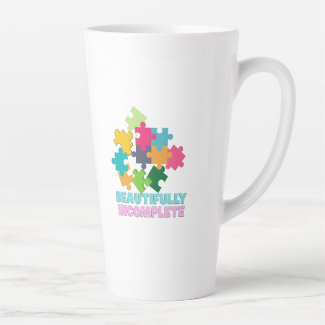 Taza De Café Latte Beautifully Incomplete Colorful Puzzle Piece (Derecha)